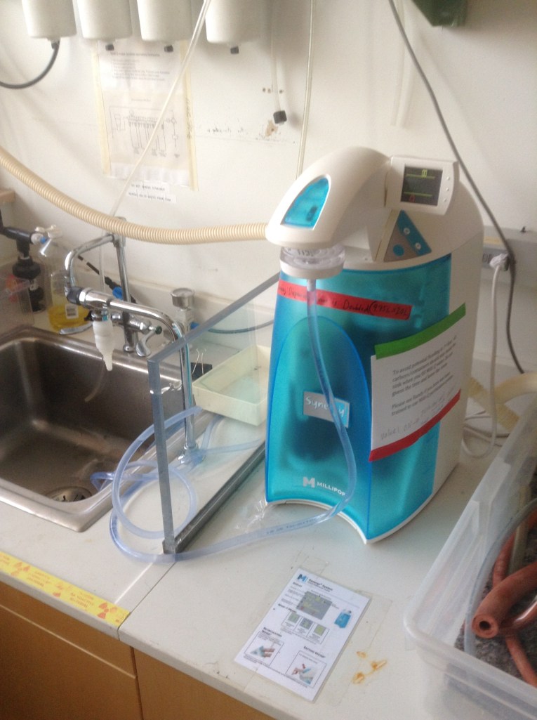 This is the milli-Q water purifier at my lab.