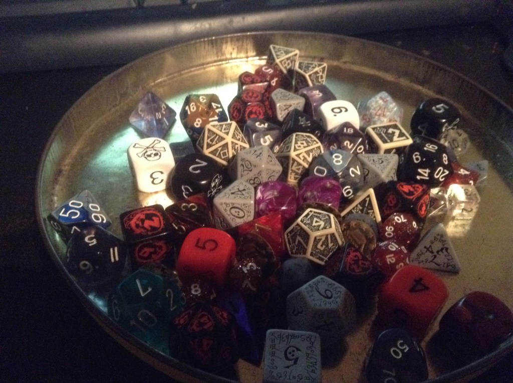 These are my personal dice that I use when I play D&D.