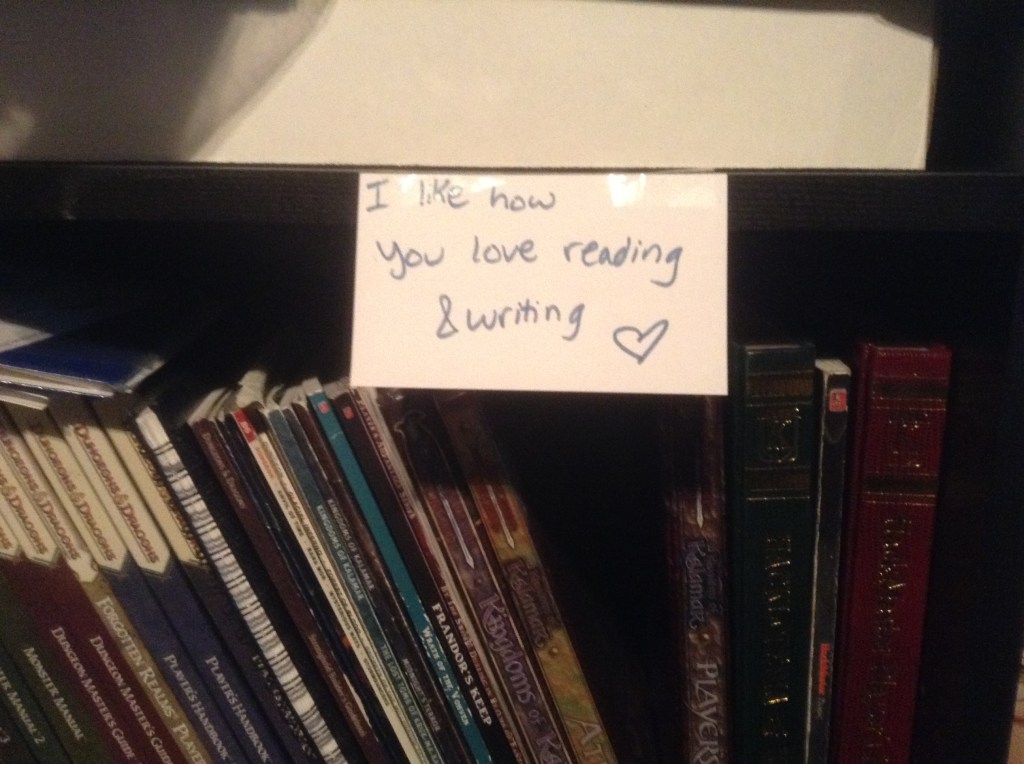 A note my wife left me to find when I got home from work.