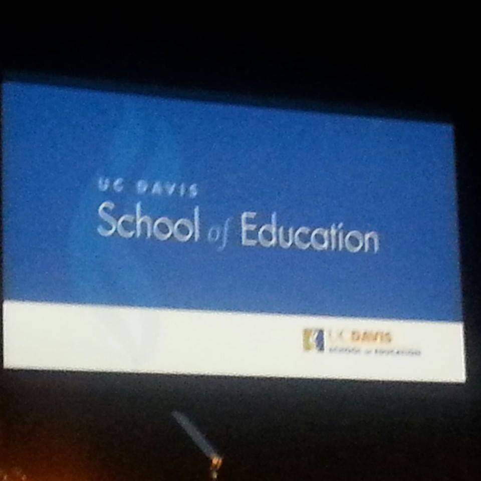 My father-in-law's picture of the banner behind the graduation stage.