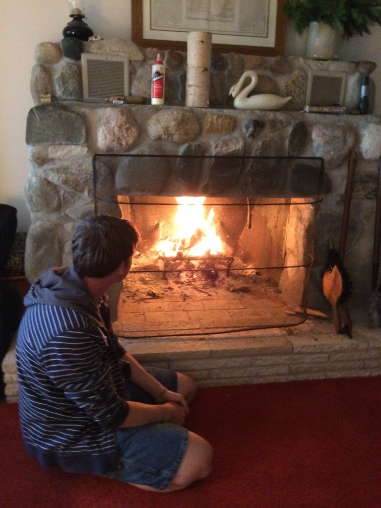 I made the fire with my uncle's help. Maybe I can eventually make a fire without help.