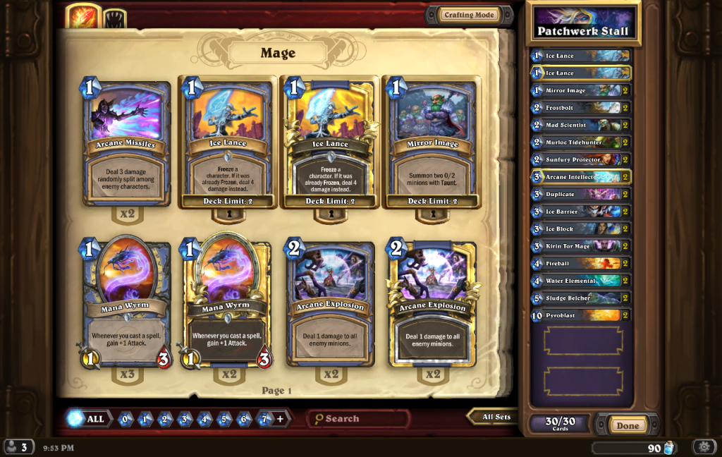 My Mage deck for taking down Heroic Patchwerk.