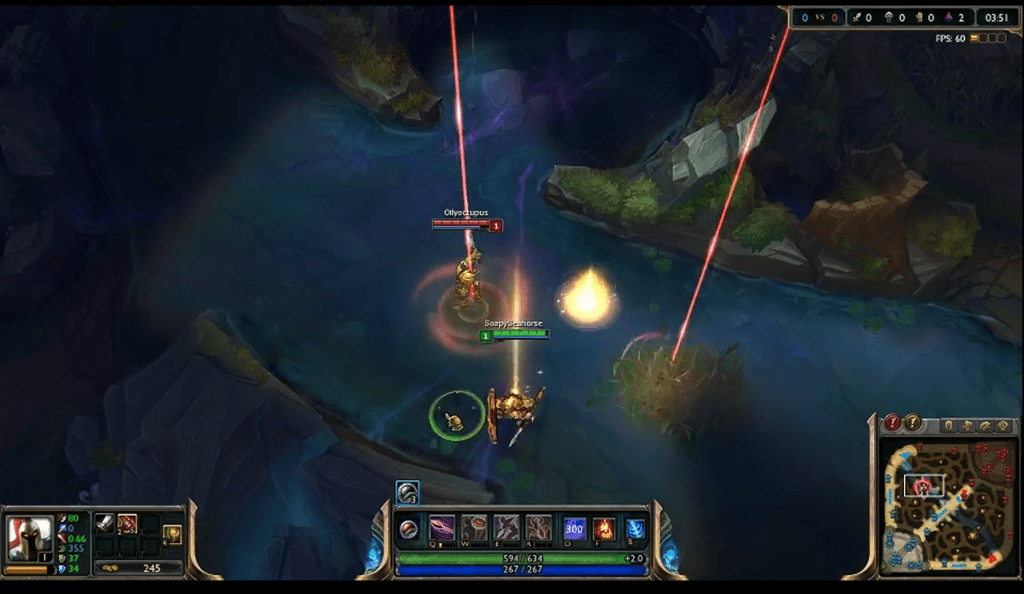 Red guy on the upper left is teleporting. Green guy on the bottom is flashing from where that bright yellow light is to where he is now.